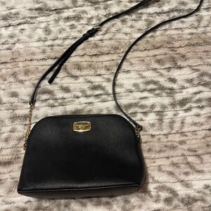 Michael Kors Black Crossbody Bag with Gold Accents